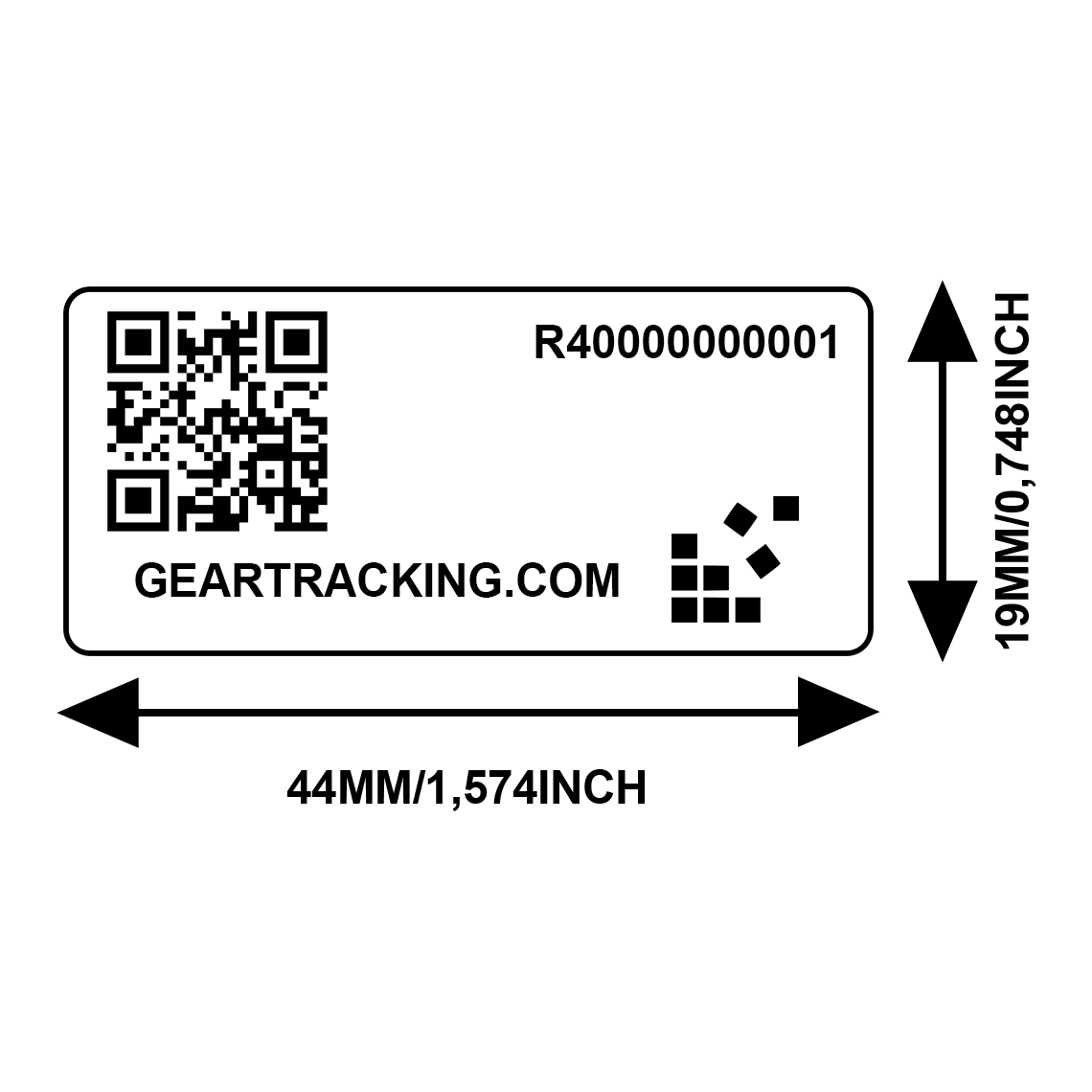 RFID Tag RM4 Sticker, including personalisation (Logo) (250 Units)