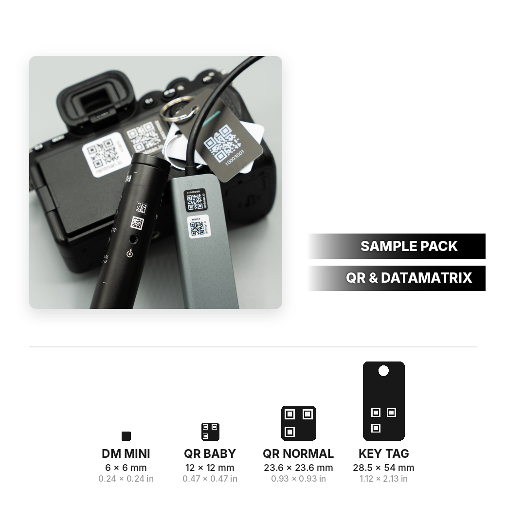 QR and DataMatrix code sample pack