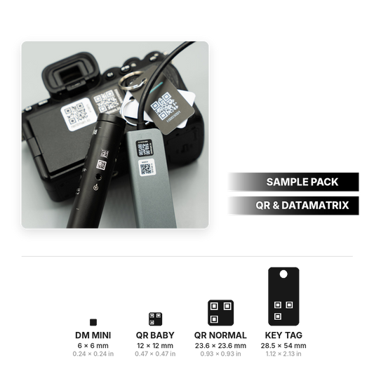 QR and DataMatrix code sample pack